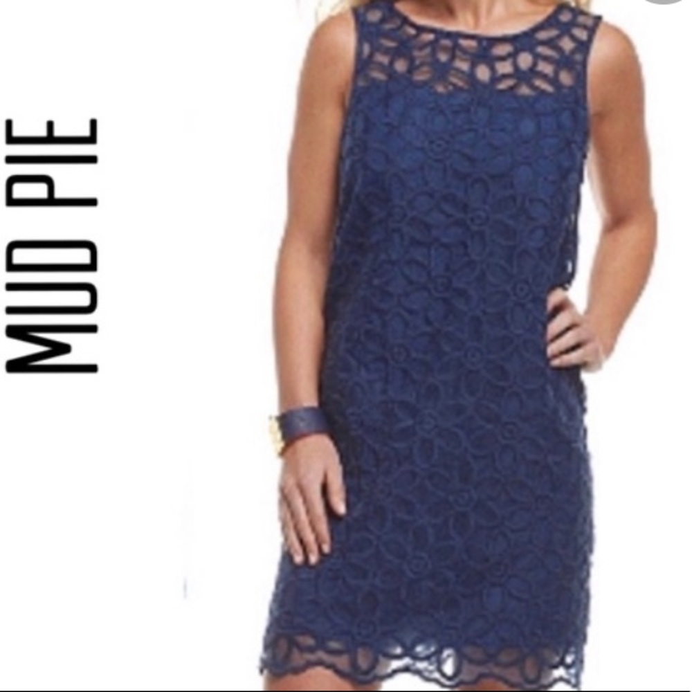 Bag Lady by Mud Pie, Navy Blue Shift Dress. Large